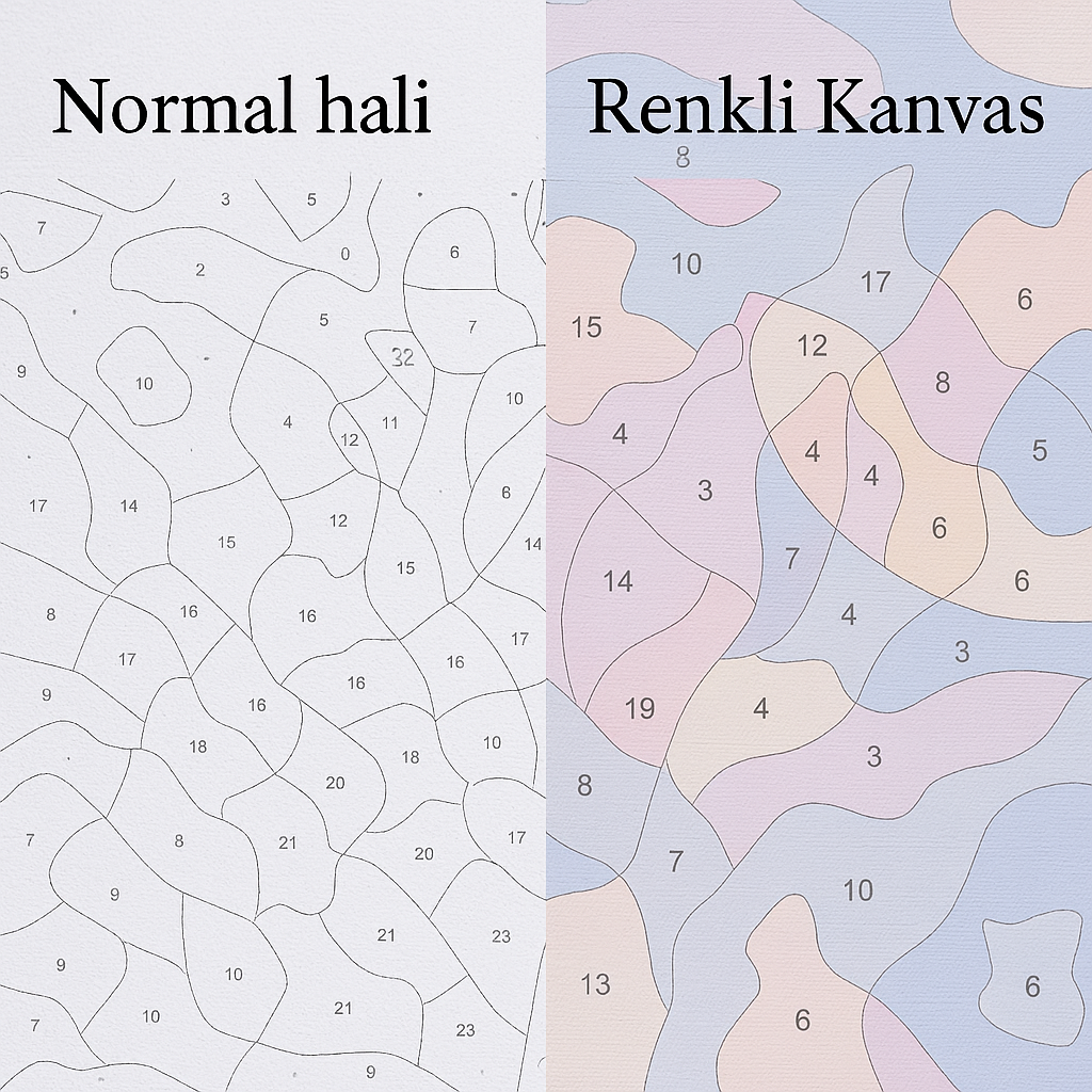Renkli Kanvas sayılarla boyama seti ürün görseli