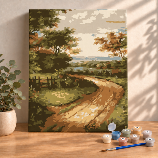 Sayılarla Boyama Ahşap Çerçeveli Kasnaklı Tuval Seti Fırça Boya Dahil Çıtalı 40x50 Cm
