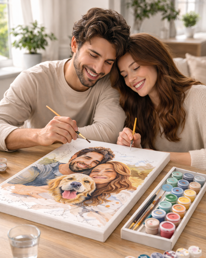 Kişiye Özel Tuval Sayılarla Boyama Seti (Tuvalde Gerili)