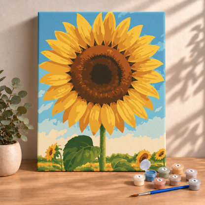 Sayılarla Boyama Ahşap Çerçeveli Kasnaklı Tuval Seti Fırça Boya Dahil Çıtalı 40x50 Cm