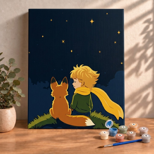 Sayılarla Boyama Ahşap Çerçeveli Kasnaklı Tuval Seti Fırça Boya Dahil Çıtalı 40x50 Cm