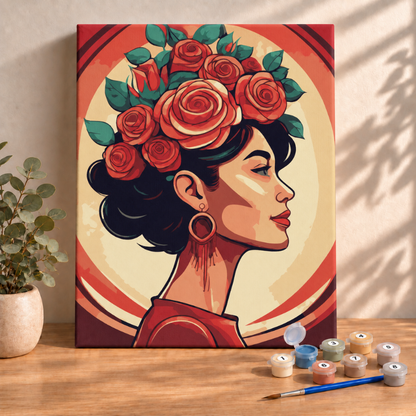 Sayılarla Boyama Ahşap Çerçeveli Kasnaklı Tuval Seti Fırça Boya Dahil Çıtalı 40x50 Cm