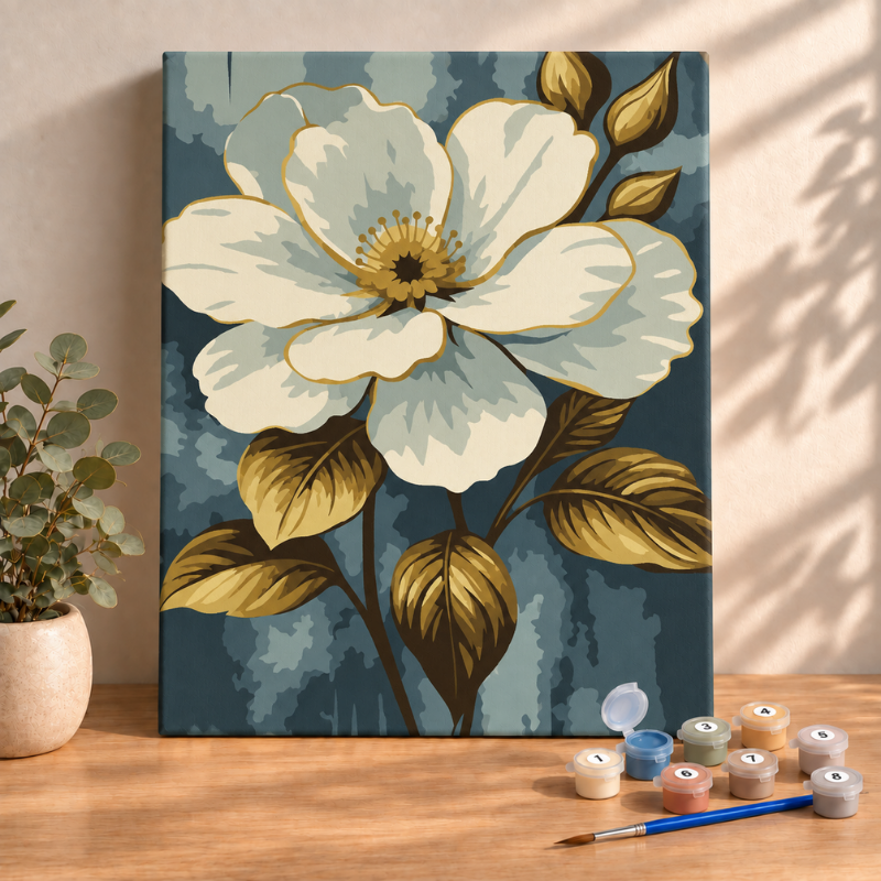 Sayılarla Boyama Ahşap Çerçeveli Kasnaklı Tuval Seti Fırça Boya Dahil Çıtalı 40x50 Cm