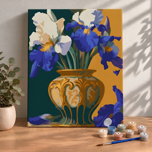 Sayılarla Boyama Ahşap Çerçeveli Kasnaklı Tuval Seti Fırça Boya Dahil Çıtalı 40x50 Cm