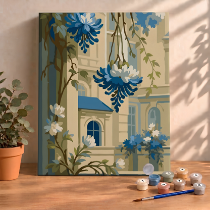 Sayılarla Boyama Ahşap Çerçeveli Kasnaklı Tuval Seti Fırça Boya Dahil Çıtalı 40x50 Cm