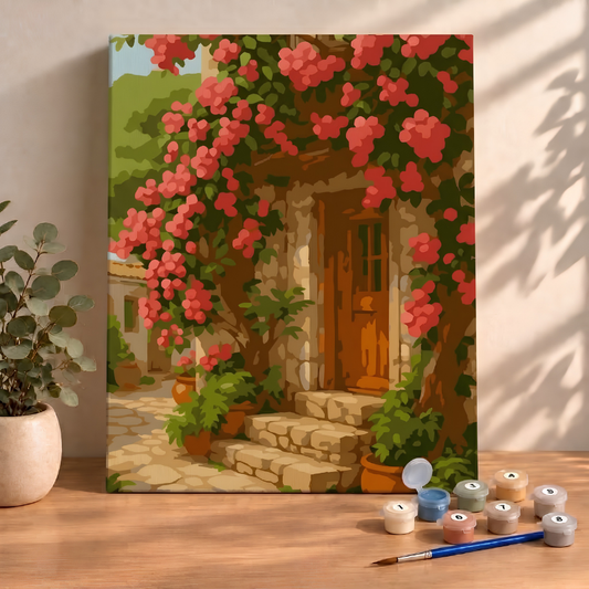 Sayılarla Boyama Ahşap Çerçeveli Kasnaklı Tuval Seti Fırça Boya Dahil Çıtalı 40x50 Cm