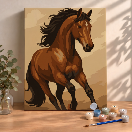 Sayılarla Boyama Seti 40x50 Cm (Çıtalı) Fırça Boya Dahil Numaralı Tuval-At Portre