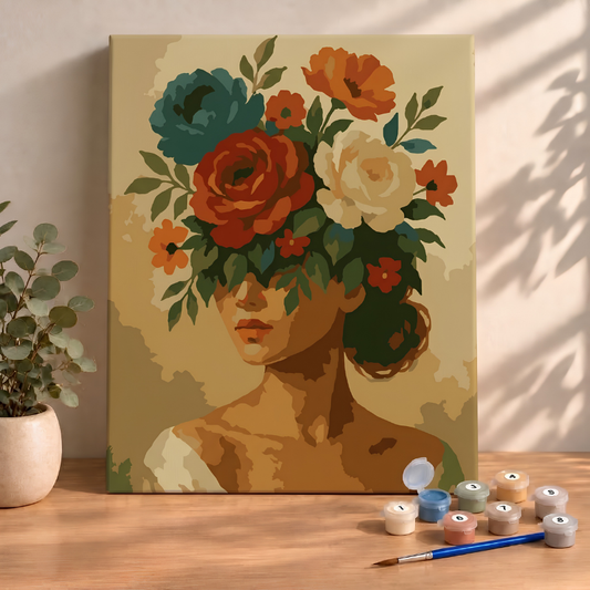 Sayılarla Boyama Seti 40x50 Cm (Çıtalı) Fırça Boya Dahil Numaralı Tuval-Minimalist Boyama