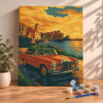 Sayılarla Boyama Ahşap Çerçeveli Kasnaklı Tuval Seti Fırça Boya Dahil Çıtalı 40x50 Cm