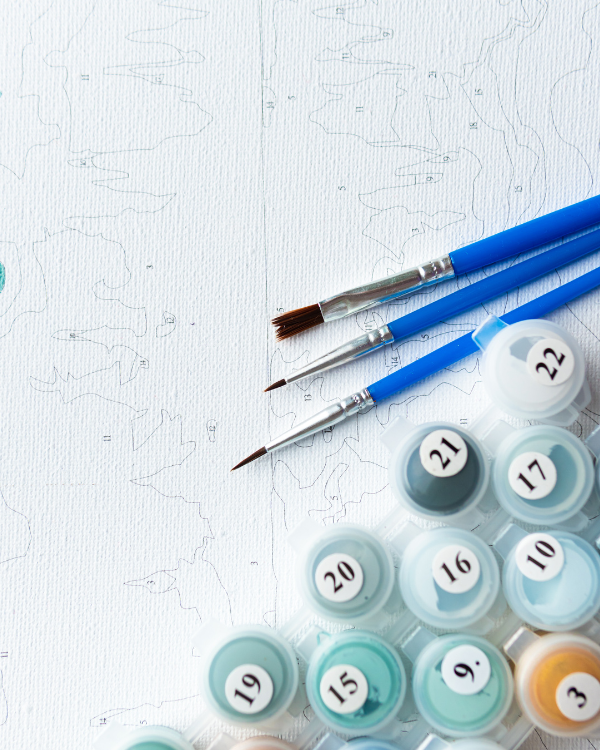 (Çerçevesiz) Kişiye Özel Tuval Kağıdında Sayılarla Boyama Seti Fırça Ve Boya Dahil