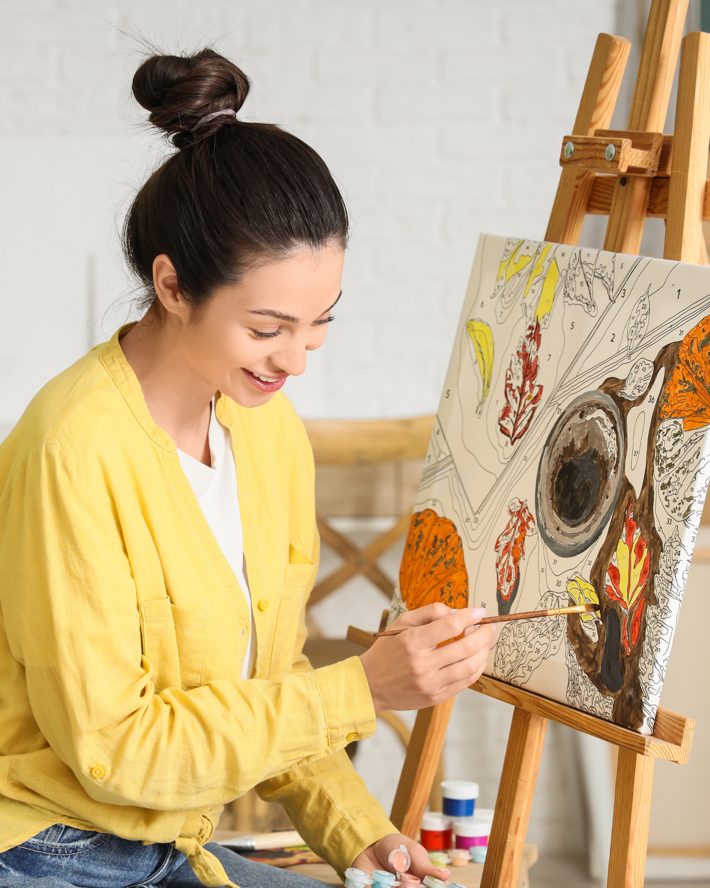 Yılbaşı Hediyelik Tablo Noel 2026 Sayılarla Boyama Seti Boya Fırça Dahil Tablo