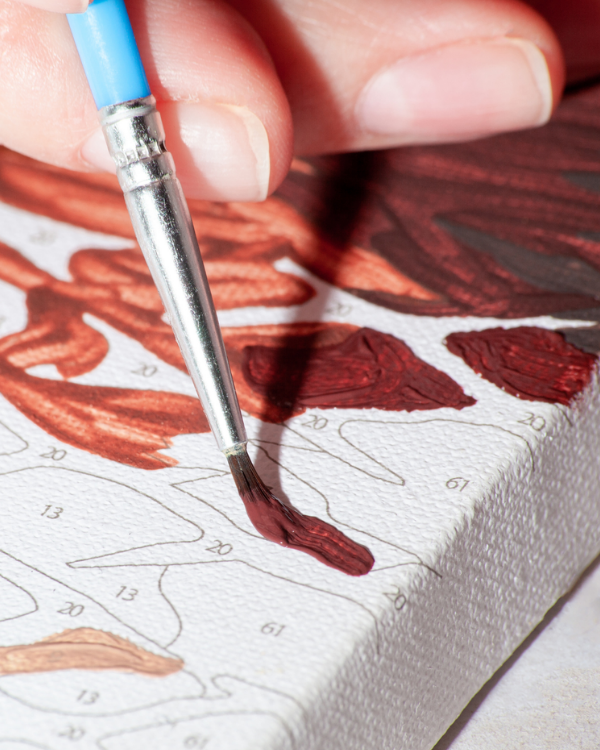 (Çerçevesiz) Kişiye Özel Tuval Kağıdında Sayılarla Boyama Seti Fırça Ve Boya Dahil