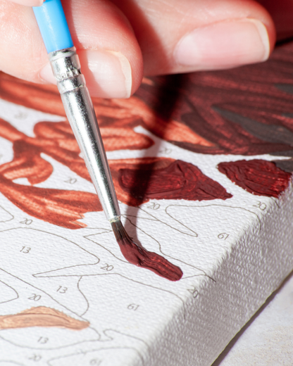 (Çerçevesiz) Kişiye Özel Tuval Kağıdında Sayılarla Boyama Seti Fırça Ve Boya Dahil