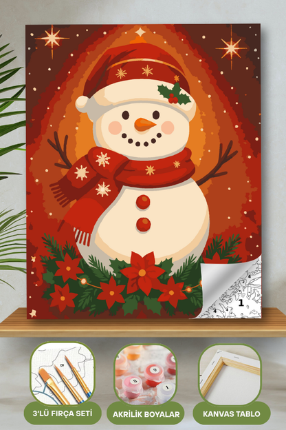 Yılbaşı Hediyelik Tablo Noel 2026 Sayılarla Boyama Seti Boya Fırça Dahil Tablo