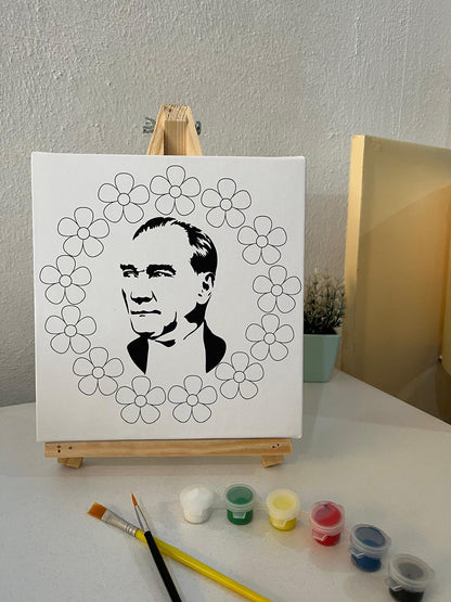 Atatürk Çiçek Çerçeveli Boyama Seti - 23 Nisan Çocuklara Özel Aktivite Seti