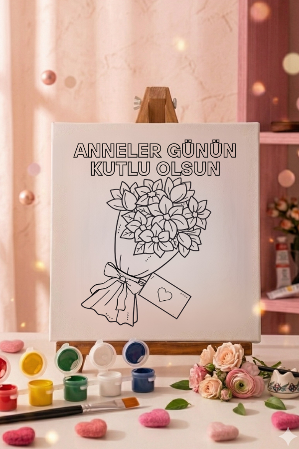 Anneler Gününe Özel – 20x20 Tuval Boyama Seti