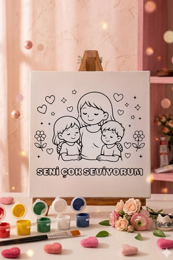 Anneler Gününe Özel – 20x20 Tuval Boyama Seti