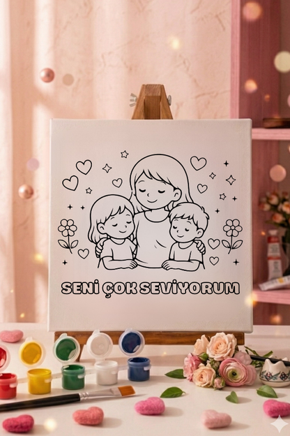 Anneler Gününe Özel – 20x20 Tuval Boyama Seti