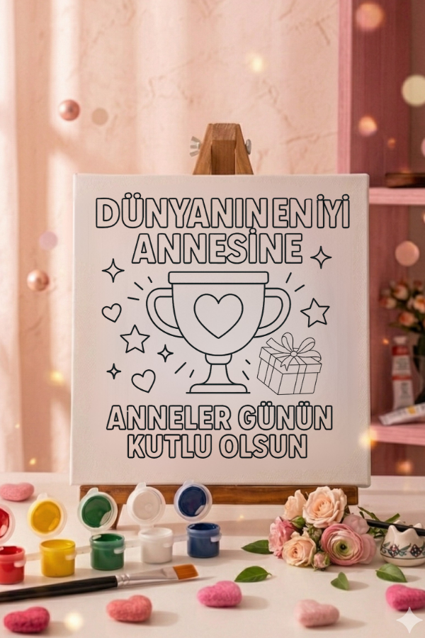 Anneler Gününe Özel – 20x20 Tuval Boyama Seti