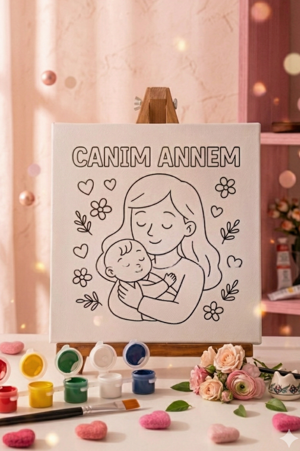 Anneler Gününe Özel – 20x20 Tuval Boyama Seti