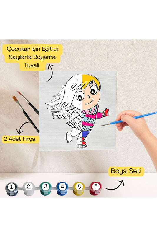 Çocuklar İçin Eğitici Sayılarla Boyama Seti Sevimli Kız–20x20 ,Boya&Fırça,Sanat ve Zeka,Şovalesiz 20X20 çocuklar için sayılarla boyama seti ürün görseli