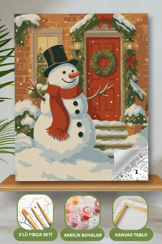 Yılbaşı Hediyelik Tablo Noel 2026 Sayılarla Boyama Seti Boya Fırça Dahil Tablo